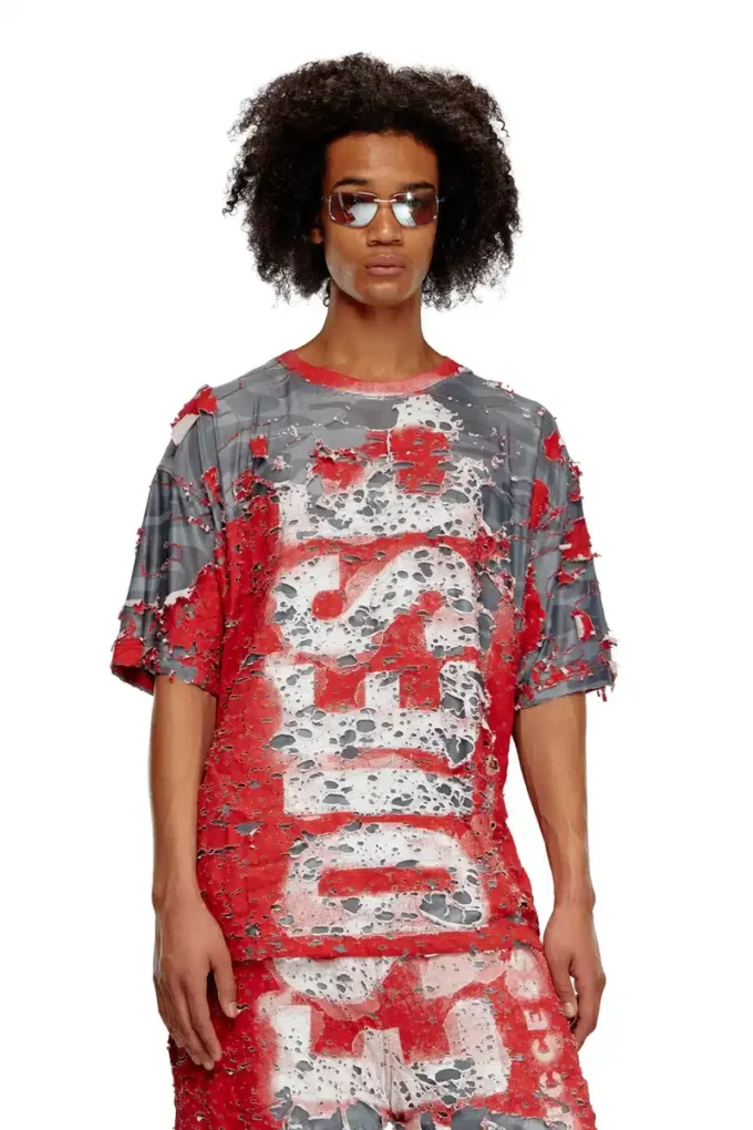 T-shirt à logo t-boxt-peel en jersey délavé