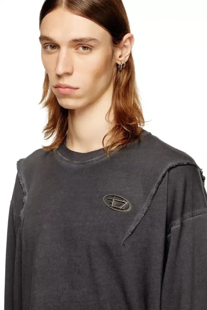 t-thug-t-shirt T-shirt à manches longues avec effet délavé