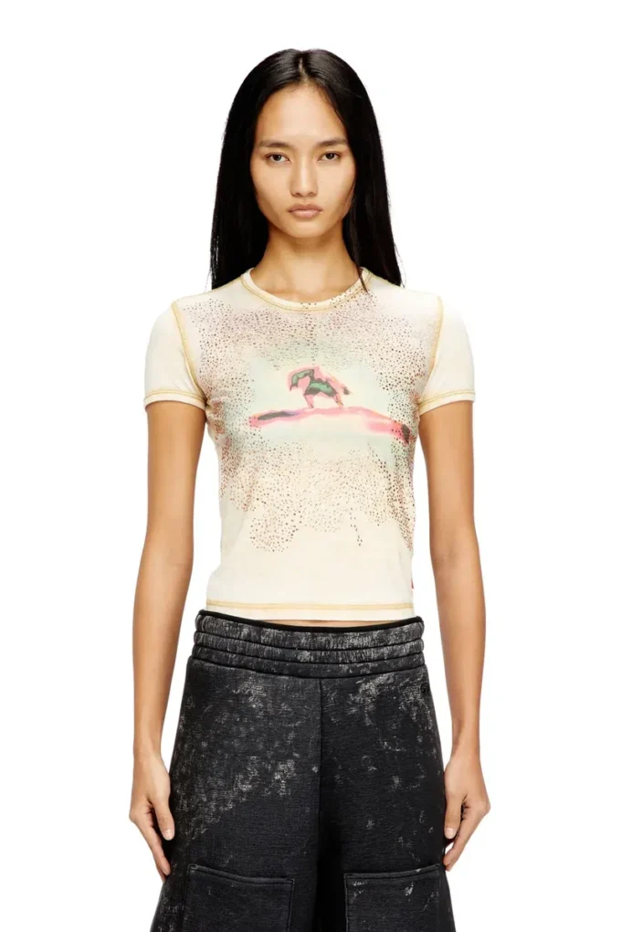 t-uncuties-long-s10 T-shirt slim avec strass