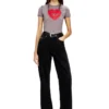 t-uncuties-long-s5 T-shirt slim avec imprimé cœur et clous