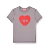 t-uncuties-long-s5 T-shirt slim avec imprimé cœur et clous