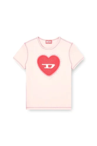 t-uncuties-long-s5 T-shirt slim avec imprimé cœur et clous