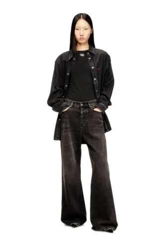 t-uncutieslong-ls-od Pull en coton avec logo Oval D