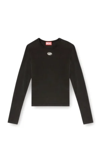 t-uncutieslong-ls-od Pull en coton avec logo Oval D