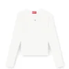 t-uncutieslong-ls-od Pull en coton avec logo Oval D