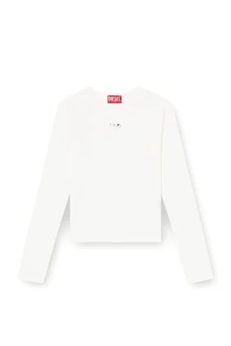 t-uncutieslong-ls-od Pull en coton avec logo Oval D