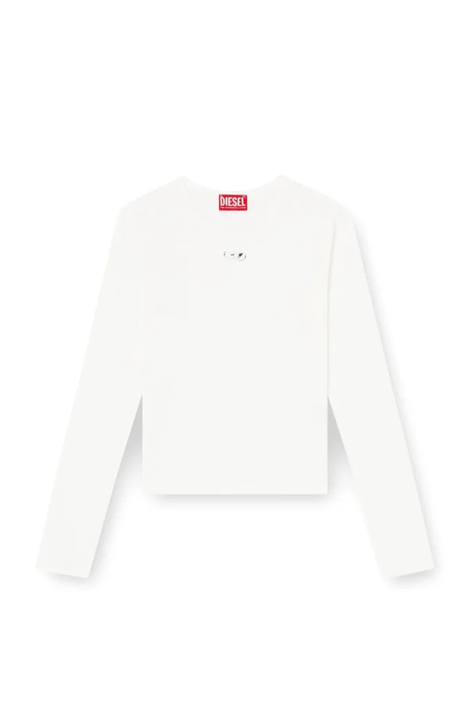 t-uncutieslong-ls-od Pull en coton avec logo Oval D