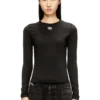 t-uncutieslong-ls-od Pull en coton avec logo Oval D