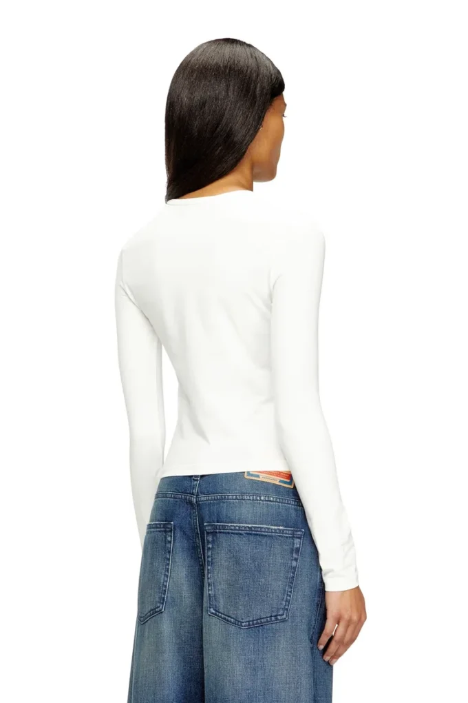 t-uncutieslong-ls-od Pull en coton avec logo Oval D