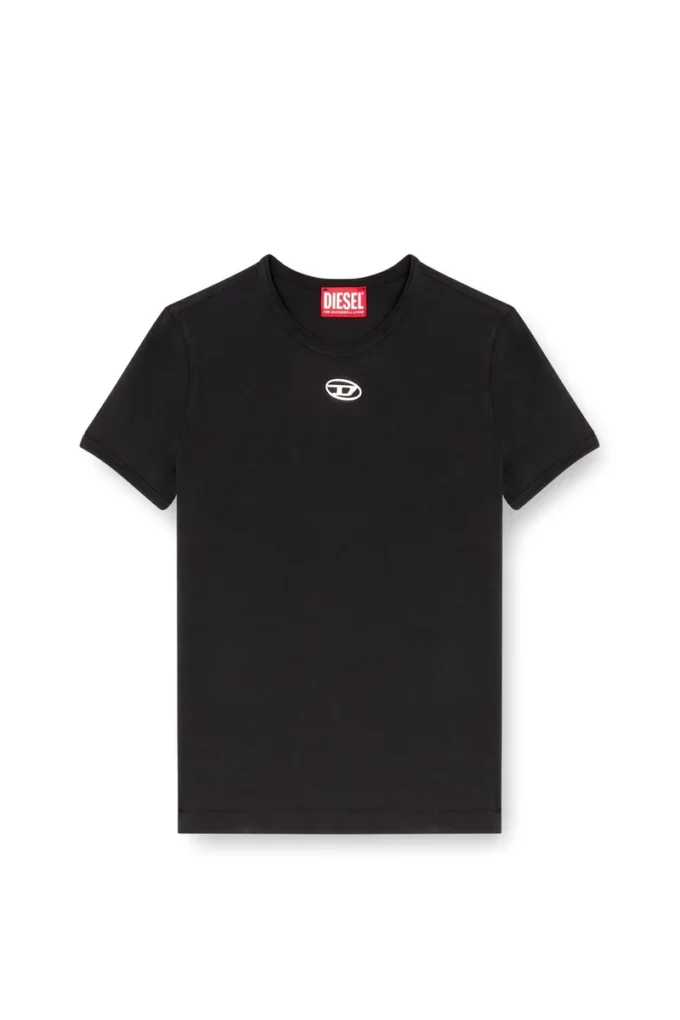 t-uncutieslong-od T-shirt slim fit avec logo Oval D métallisé