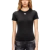 t-uncutieslong-od T-shirt slim fit avec logo Oval D métallisé