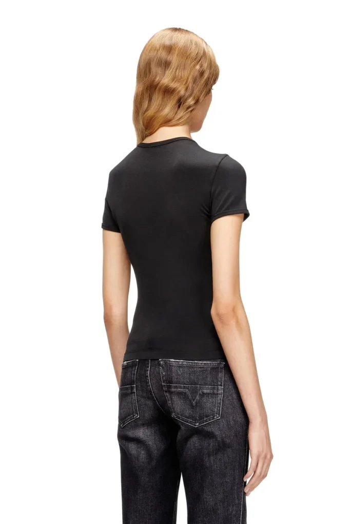 t-uncutieslong-od T-shirt slim fit avec logo Oval D métallisé