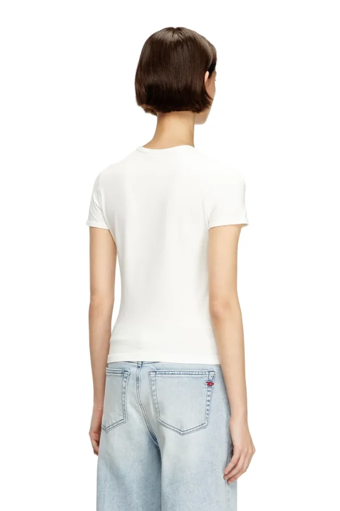 t-uncutieslong-od T-shirt slim fit avec logo Oval D métallisé