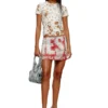 t-uncyna T-shirt en tulle avec jersey déchiré
