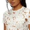 t-uncyna T-shirt en tulle avec jersey déchiré