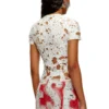 t-uncyna T-shirt en tulle avec jersey déchiré