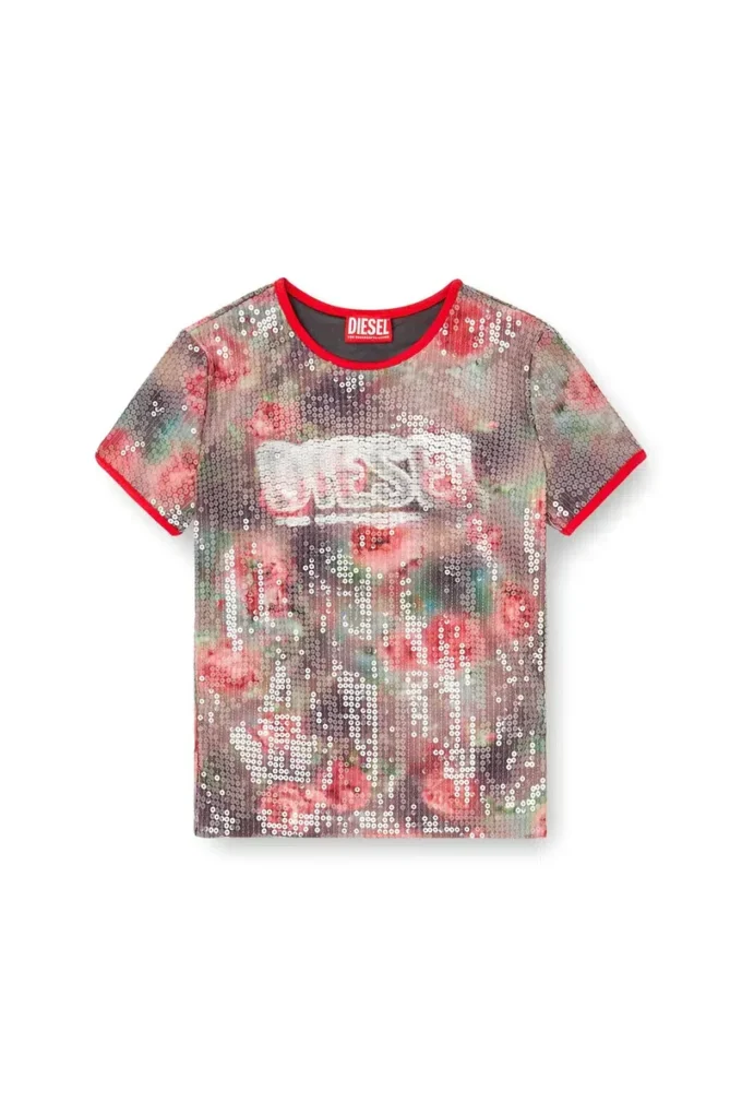 t-unkyel Haut slim en jersey à imprimé floral et paillettes