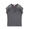 t-unrawy T-shirt Henley à effet déchiré