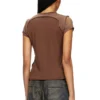 t-unrawy T-shirt Henley à effet déchiré