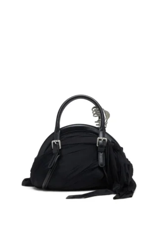 trash-d top handle Sac à main Trash-D-Bandana en jersey et cuir