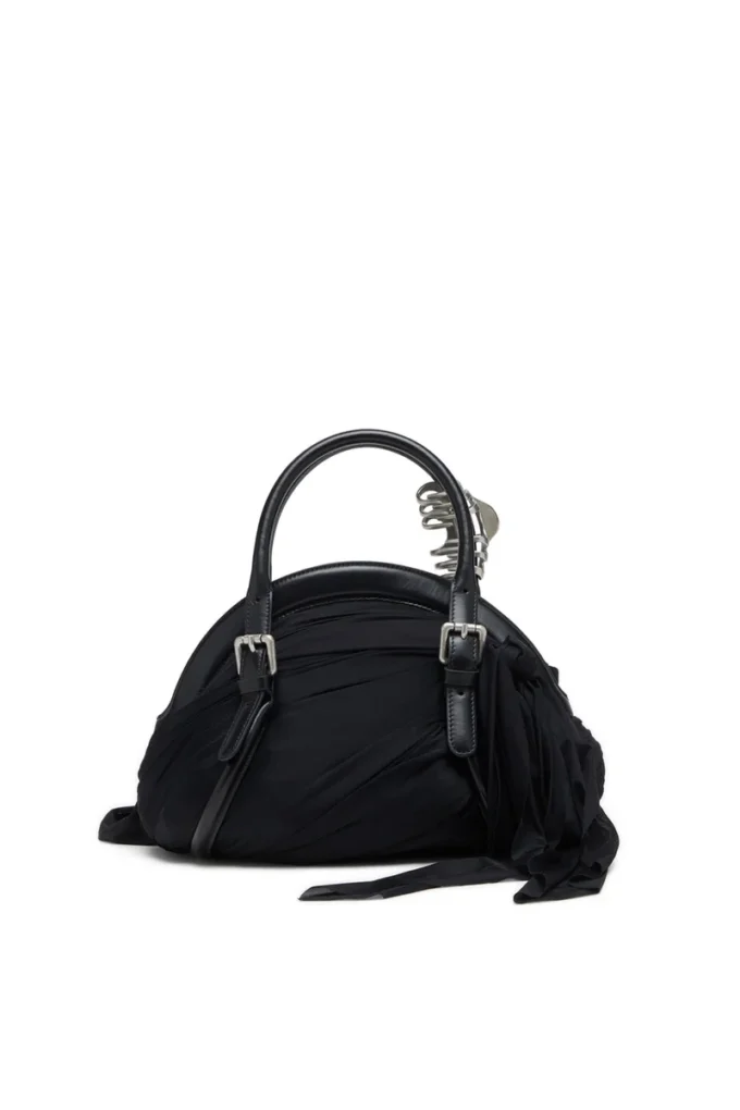 trash-d top handle Sac à main Trash-D-Bandana en jersey et cuir