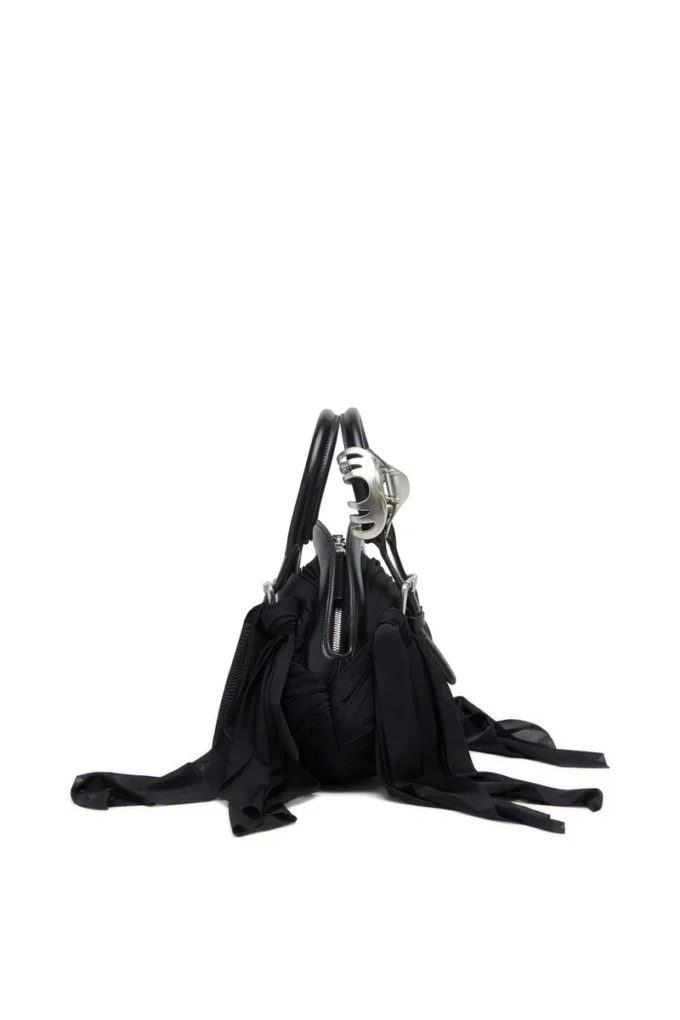 trash-d top handle Sac à main Trash-D-Bandana en jersey et cuir