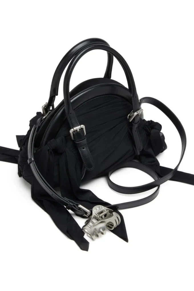 trash-d top handle Sac à main Trash-D-Bandana en jersey et cuir