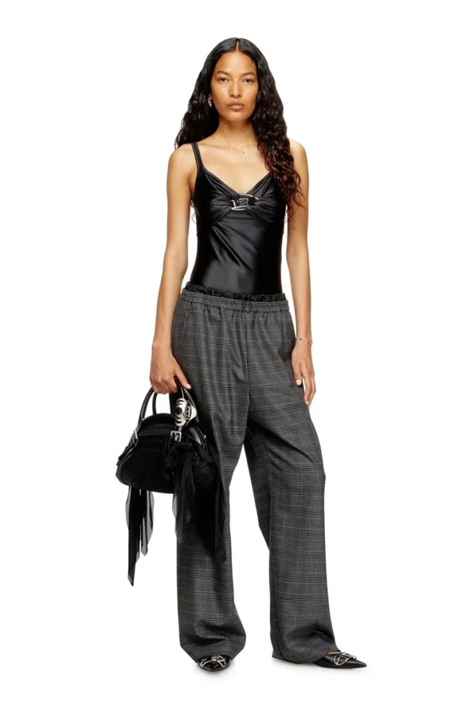 trash-d top handle Sac à main Trash-D-Bandana en jersey et cuir