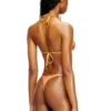 tropik_ta bra Haut de bikini métallisé avec imprimé lotus