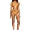 tropik_ta bra Haut de bikini métallisé avec imprimé lotus