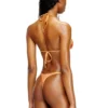 tropik_ta string String bikini métallisé avec imprimé lotus