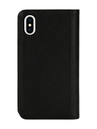 Étui folio 2 en 1 Diesel pour iPhone XS et iPhone X Étui en cuir noir avec logo imprimé et estampé, iPhone XS et X