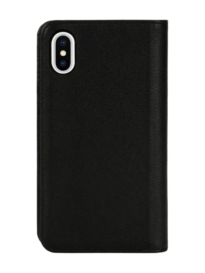Étui folio 2 en 1 Diesel pour iPhone XS et iPhone X Étui en cuir noir avec logo imprimé et estampé, iPhone XS et X