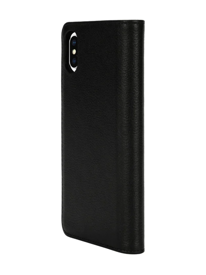 Étui folio 2 en 1 Diesel pour iPhone XS et iPhone X Étui en cuir noir avec logo imprimé et estampé, iPhone XS et X