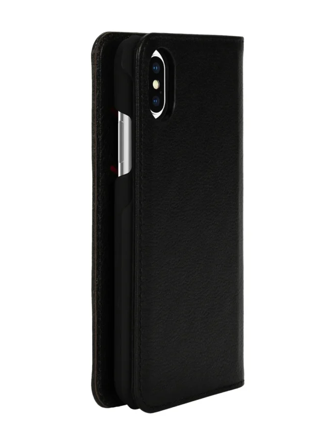 Étui folio 2 en 1 Diesel pour iPhone XS et iPhone X Étui en cuir noir avec logo imprimé et estampé, iPhone XS et X
