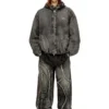 Veste à capuche Thugjack en denim délavé