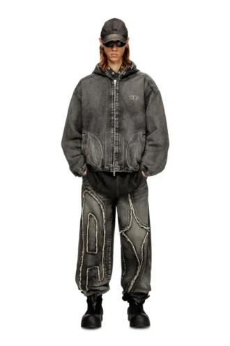 Veste à capuche Thugjack en denim délavé