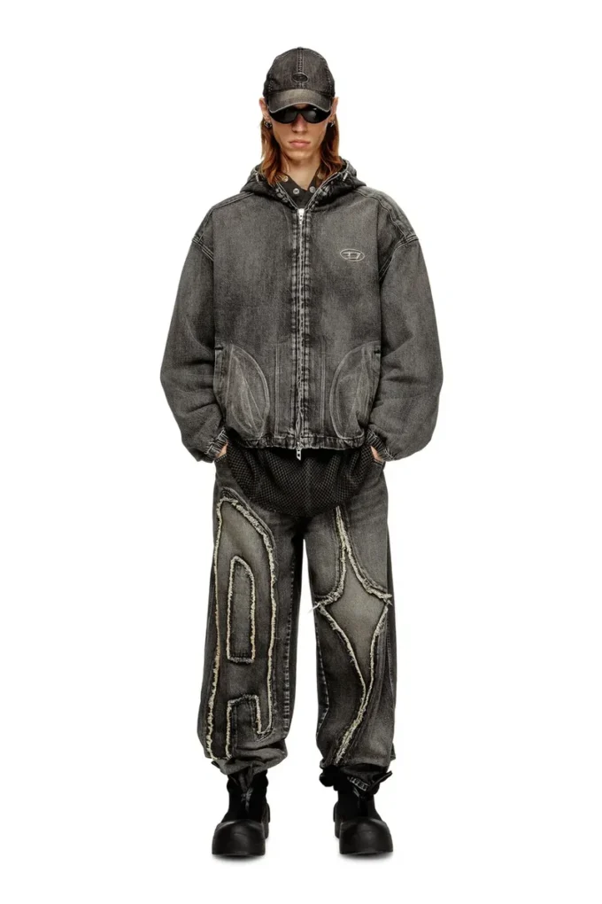 Veste à capuche Thugjack en denim délavé