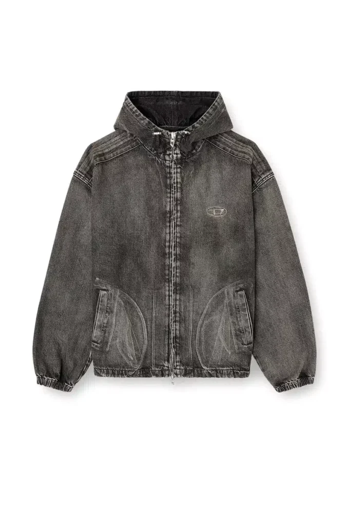 Veste à capuche Thugjack en denim délavé