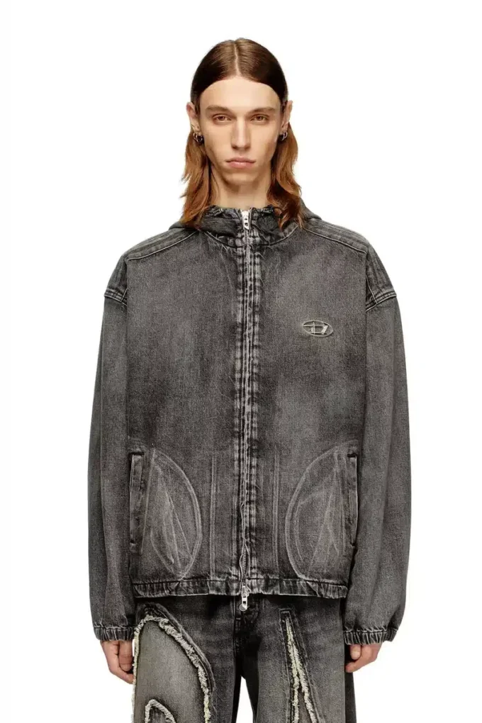 Veste à capuche Thugjack en denim délavé