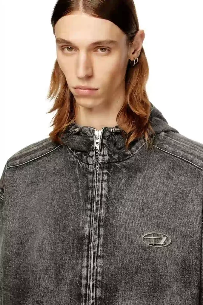 Veste à capuche Thugjack en denim délavé