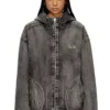 Veste à capuche Thugjack en denim délavé