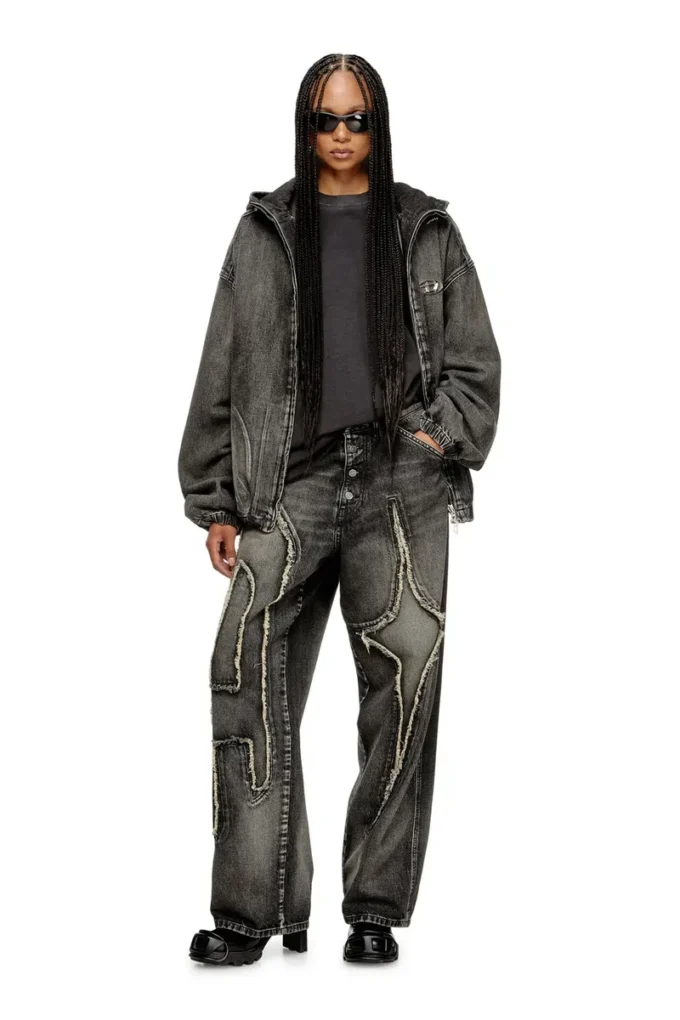 Veste à capuche Thugjack en denim délavé