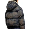 w-aves-fur Doudoune à capuche en denim camouflage effet sale