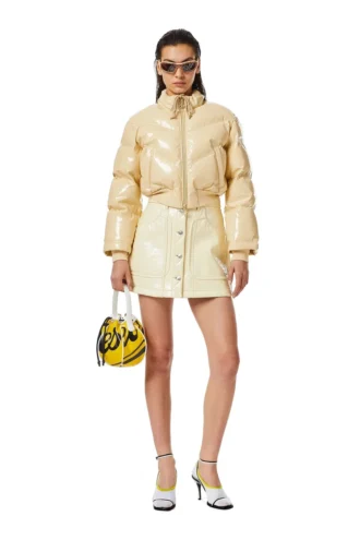 w-crema Blouson bomber matelassé en vinyle