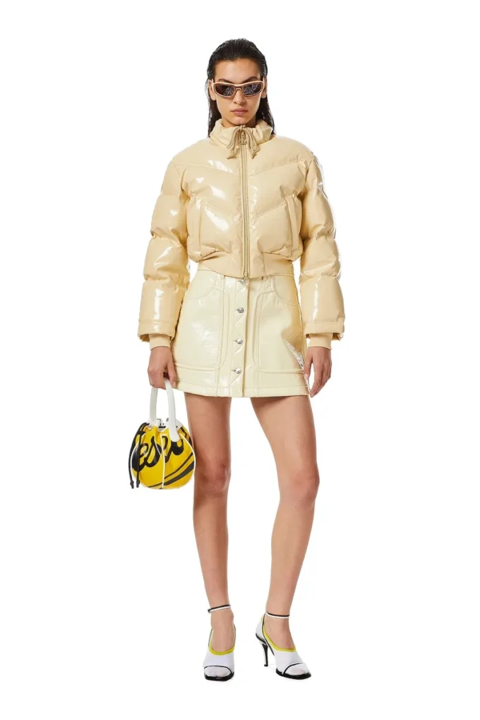 w-crema Blouson bomber matelassé en vinyle