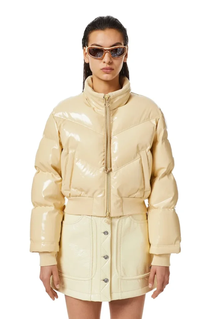w-crema Blouson bomber matelassé en vinyle