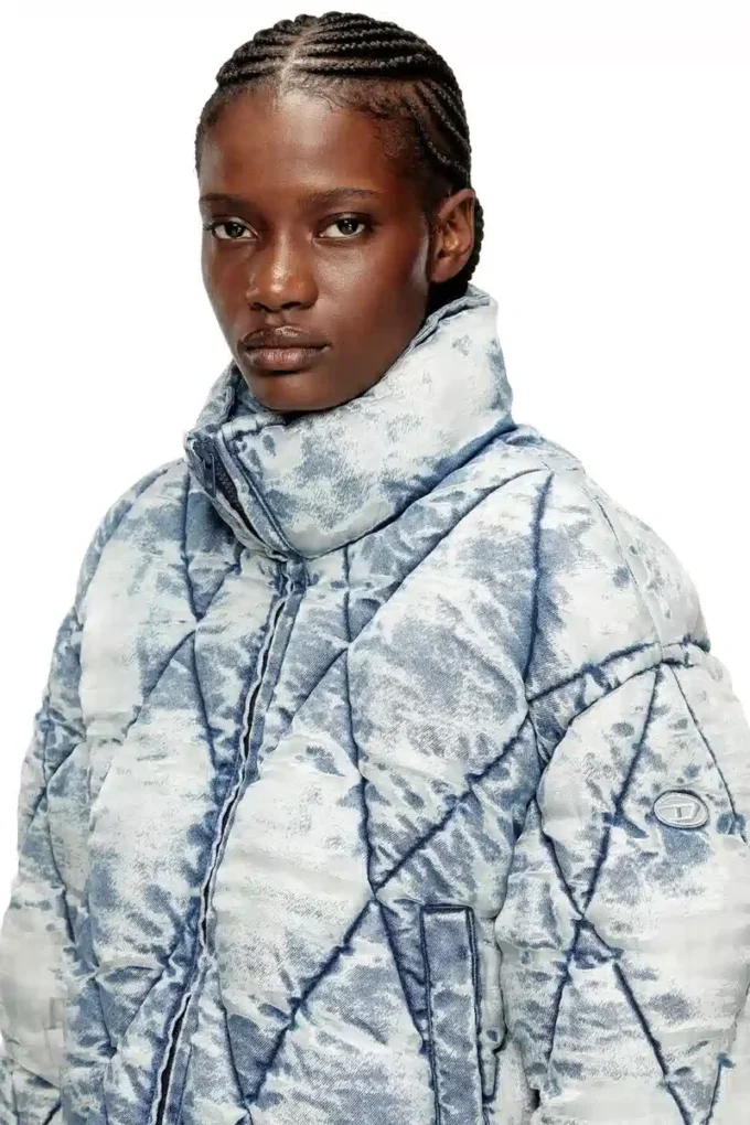 w-histel Doudoune en dévoré matelassé à motif argyle