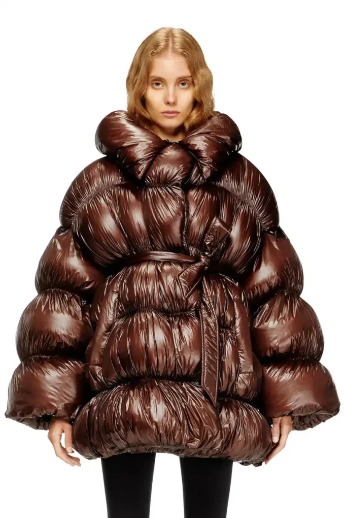 w-inona Manteau court matelassé avec ceinture
