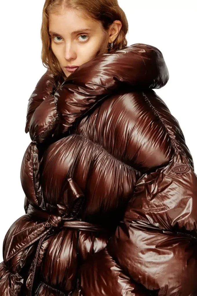 w-inona Manteau court matelassé avec ceinture